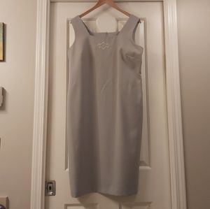 Trimmings Dark Mint Dress white embroidery detail